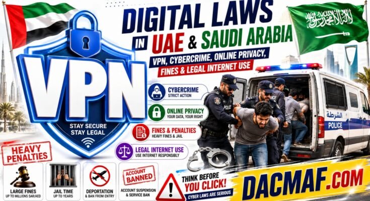 Digital Laws in UAE & Saudi Arabia: VPN, Cybercrime, Online Privacy, Fines & Legal Internet Use - Dacmaf
